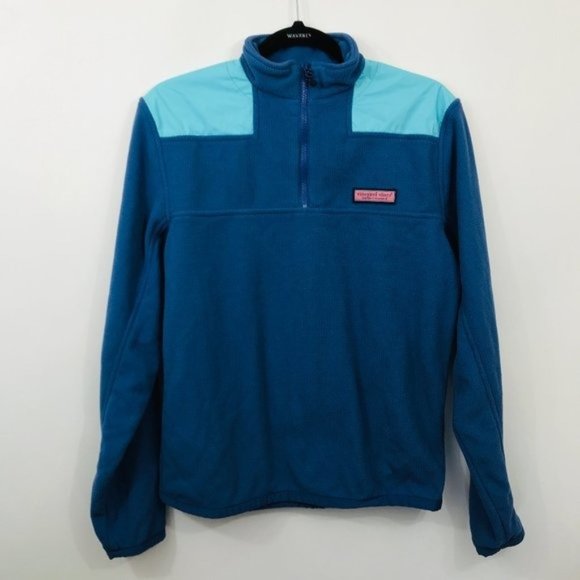 Vineyard Vines Sweaters - Vineyard Vines Teal 1/4 Zip Fleece Sweater